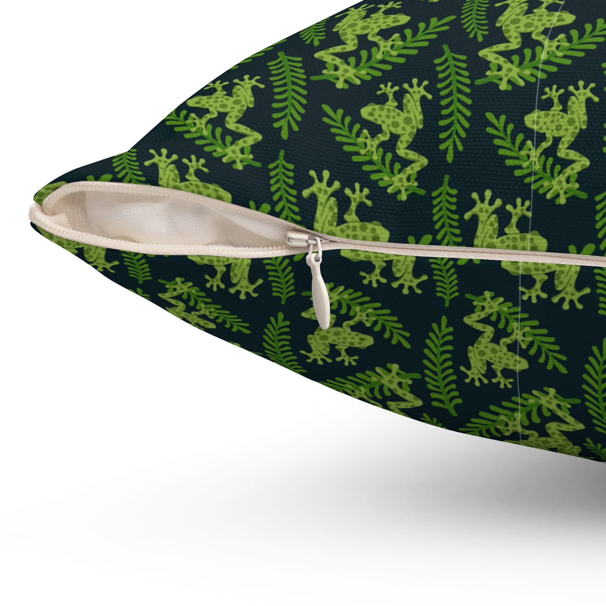 Emerald Canopy Frogs Throw Pillow