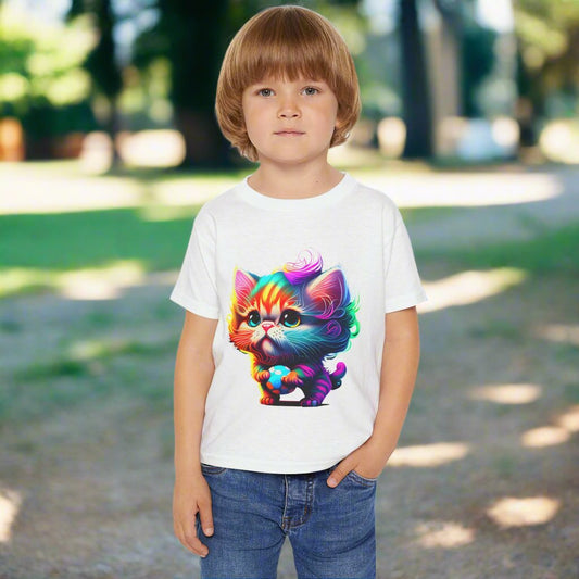 Cute Colorful Kitten Heavy Cotton™ Toddler T-shirt