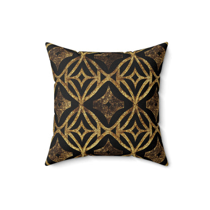 Golden Star Lattice Throw Pillow