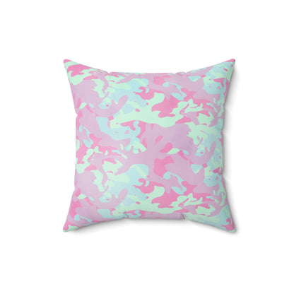 Berry Sorbet Camo Throw Pillow