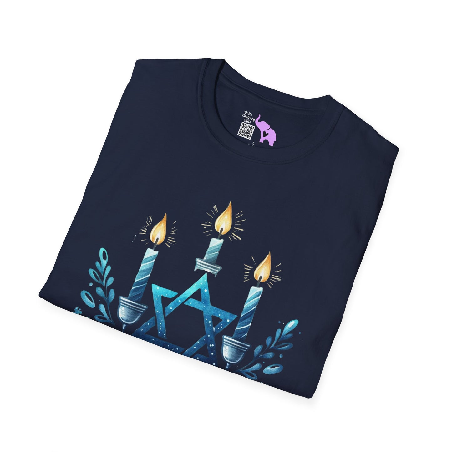 Star & Flame Hanukkah Adult T-shirt