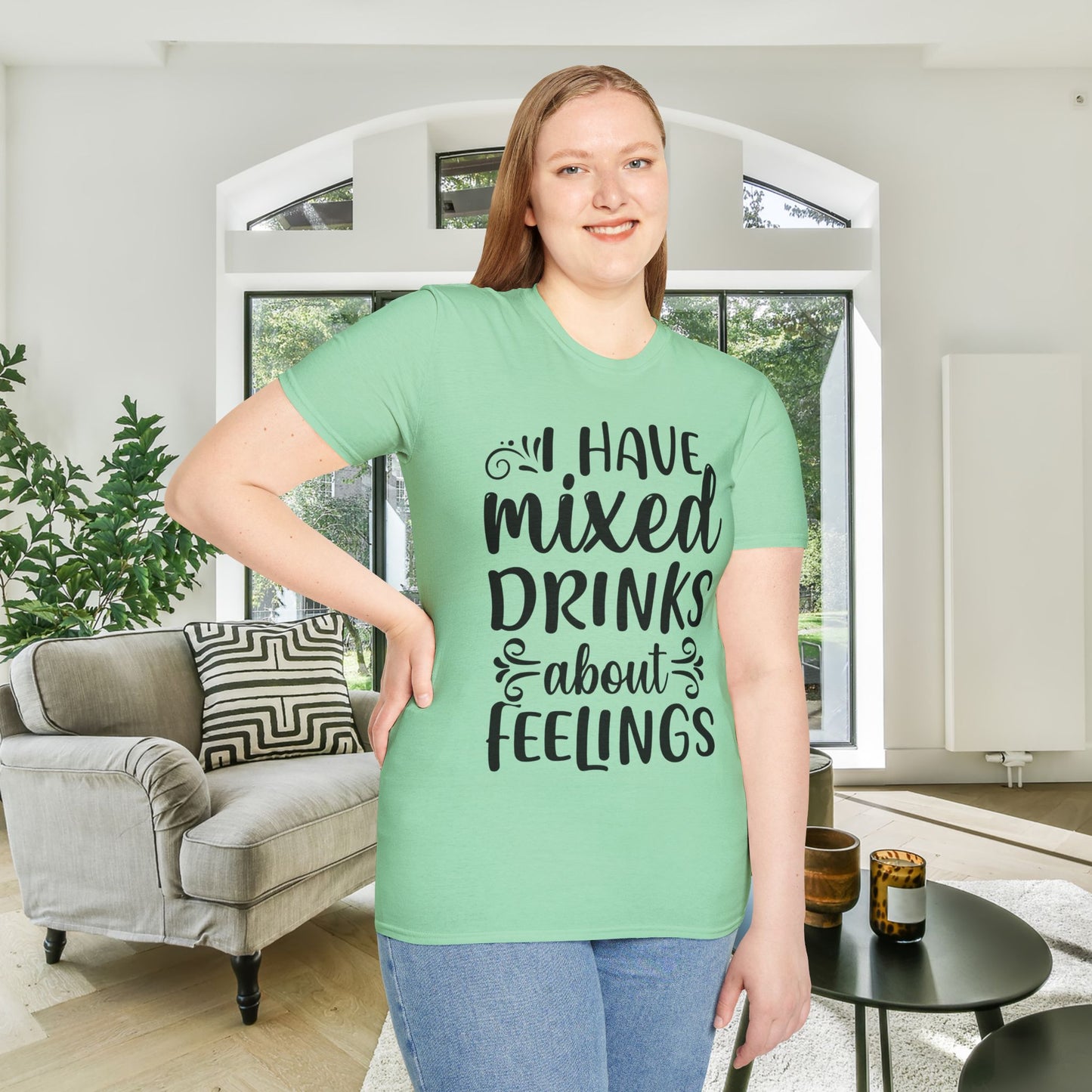 I Have Mixed Drinks About My Feelings Adult T-shirt