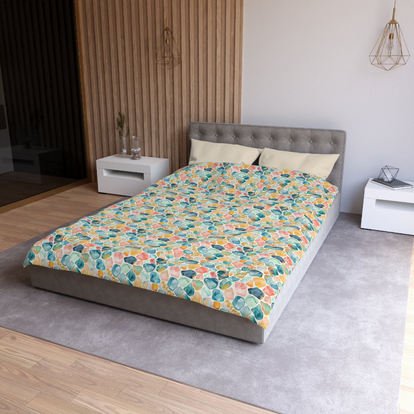 Ocean Pebble Drift Microfiber Duvet Cover