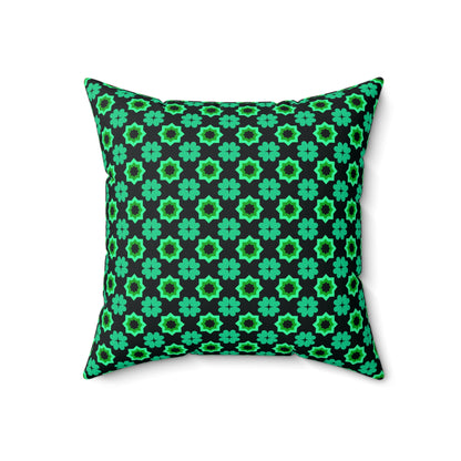 Clover Bloom Burst Throw Pillow