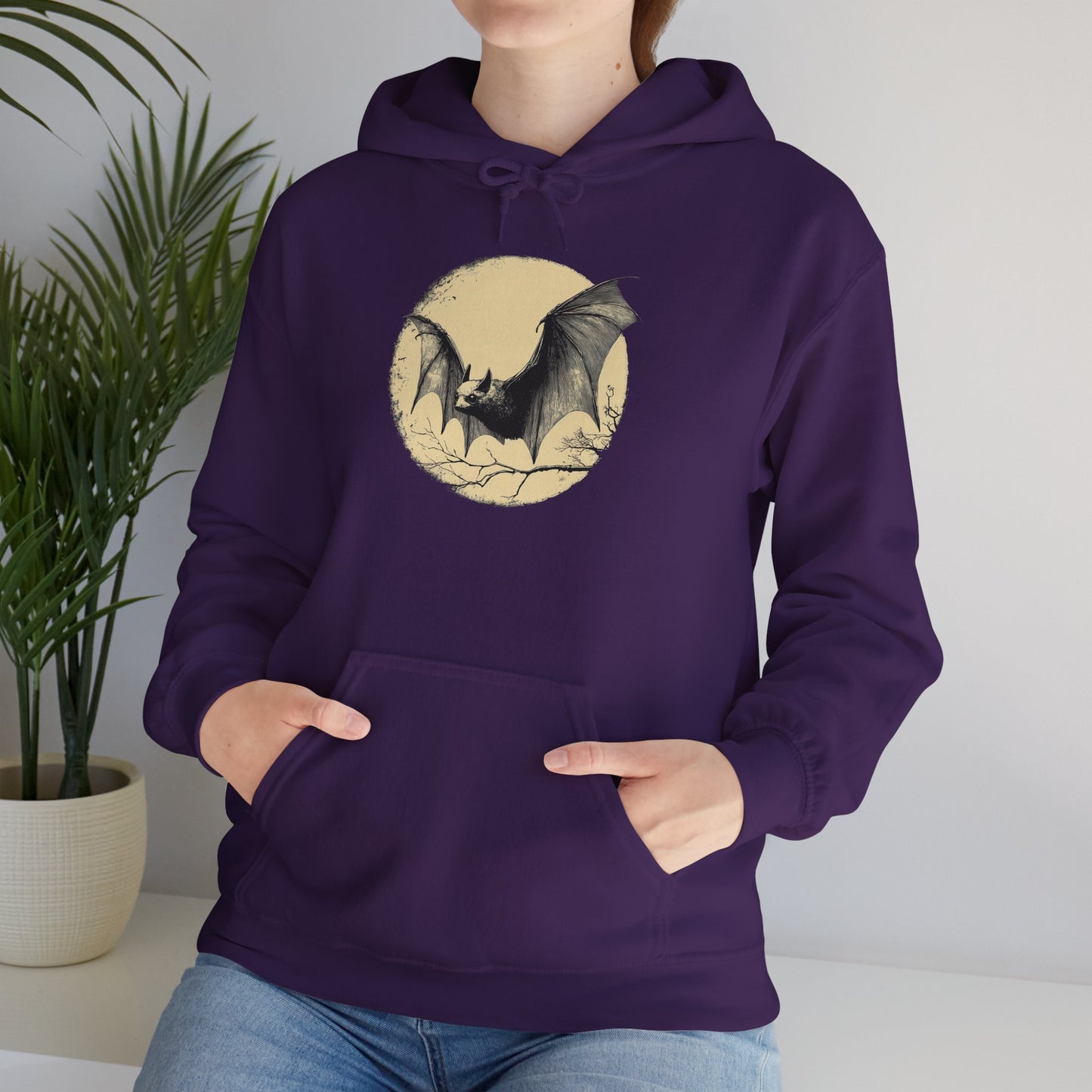 Bat Over Moon 2 Heavy Blend™ Hooded Sweatshirt