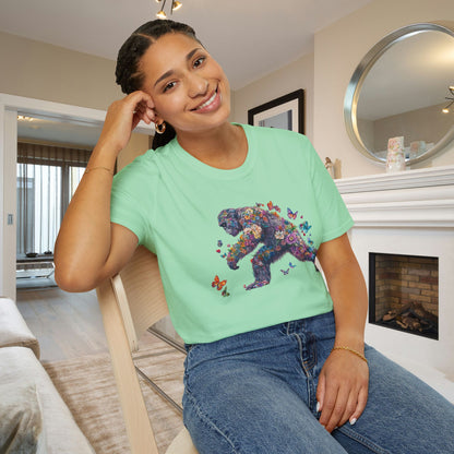 Flowers & Butterflies Bigfoot Adult T-shirt