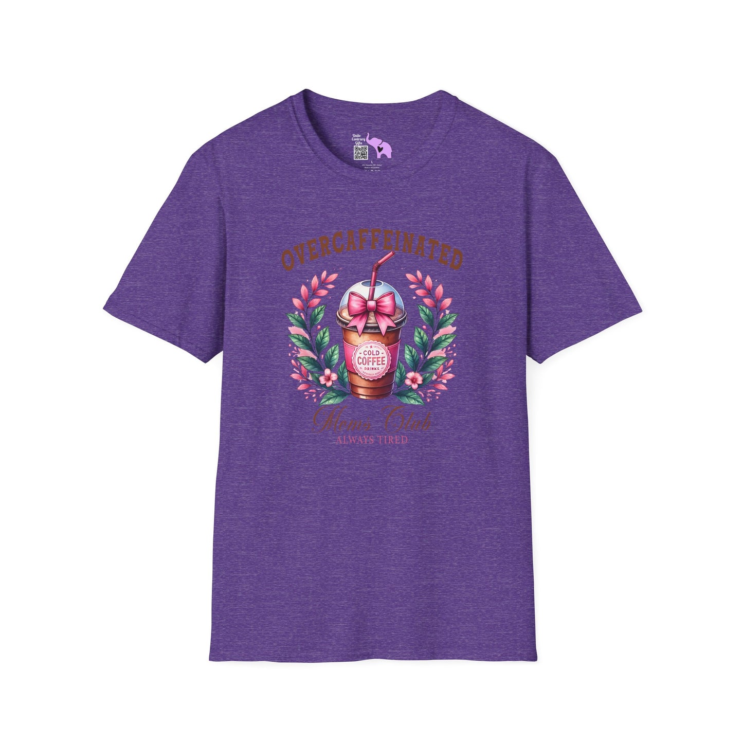 Overcaffeinated Mom's Club Adult T-shirt