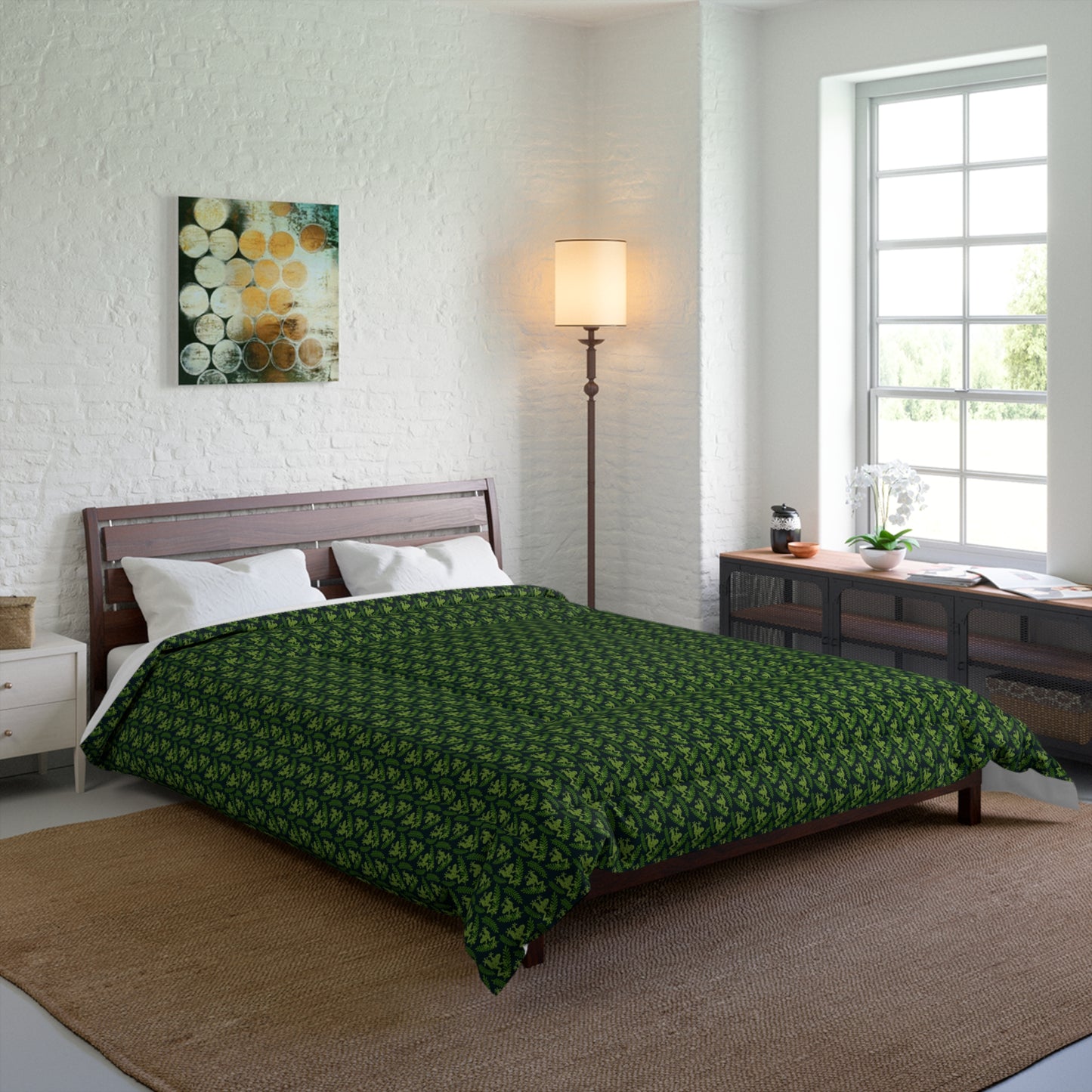 Emerald Canopy Frogs Comforter