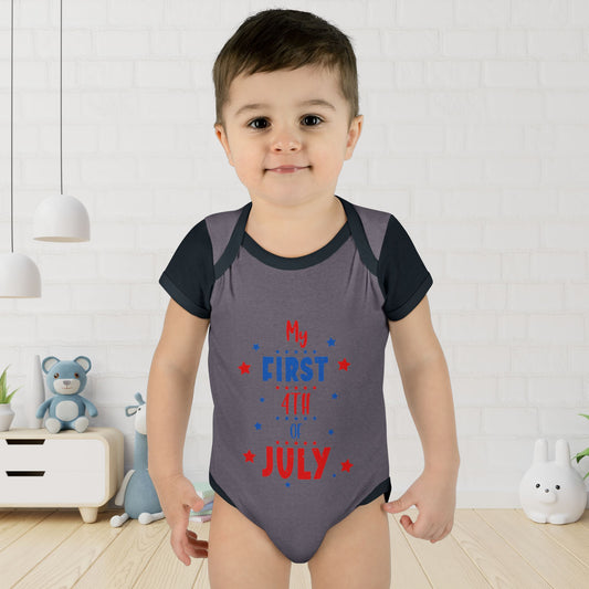 My First 4th of July Baby Rib Bodysuit