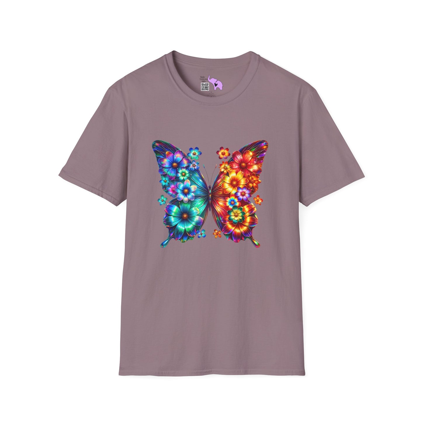 Colorful Floral Butterfly Adult T-shirt