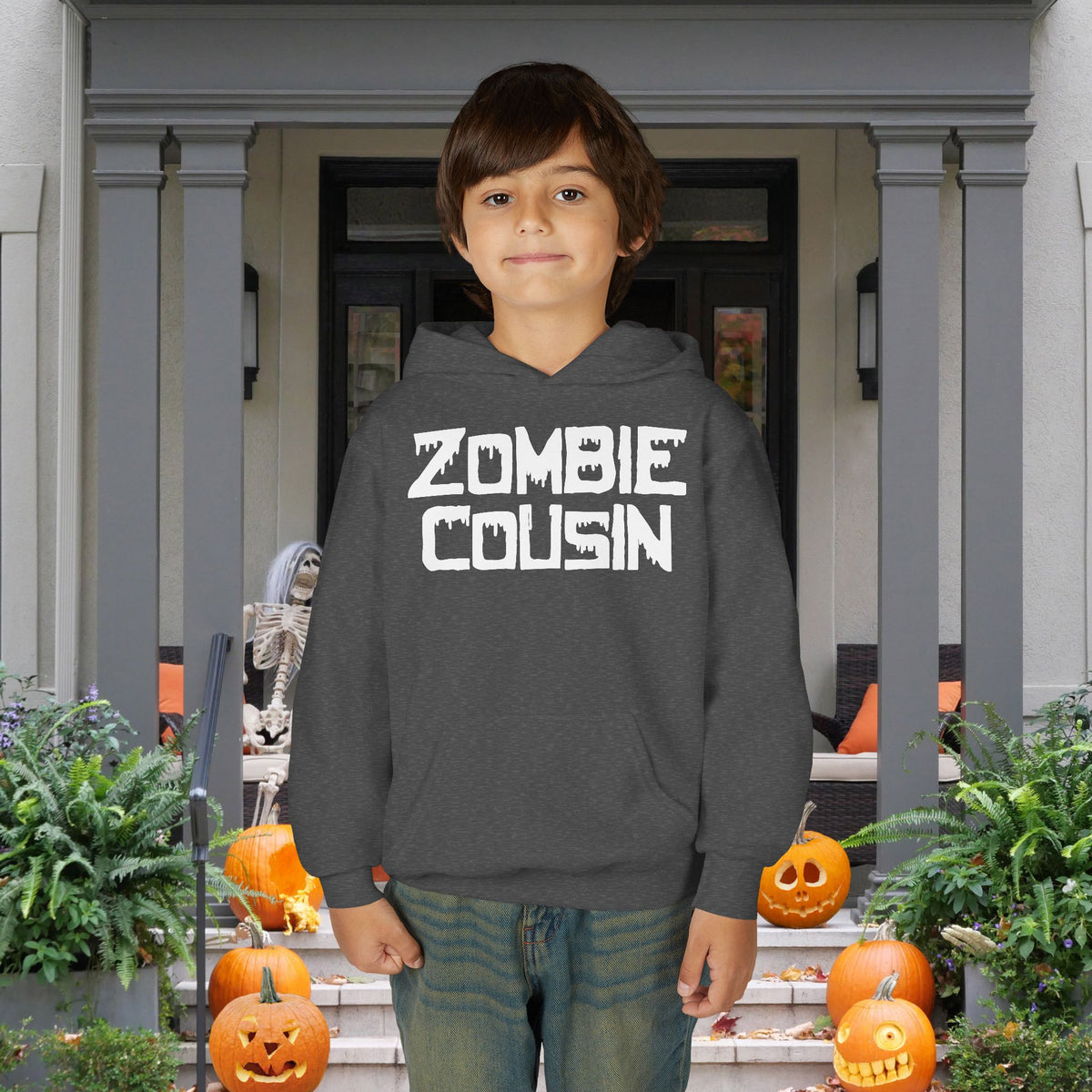 ""Zombie Cousin Youth Heavy Blend Hoodie