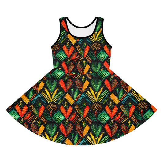Kujichagulia Waves Girls' Sleeveless Sundress