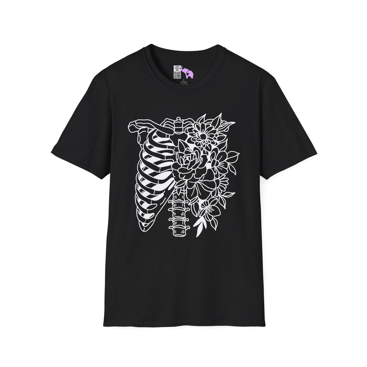 Floral Ribcage Adult T-shirt