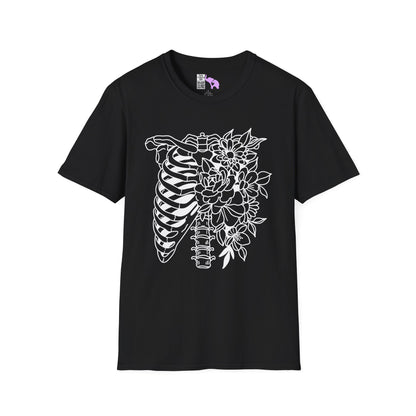 Floral Ribcage Adult T-shirt