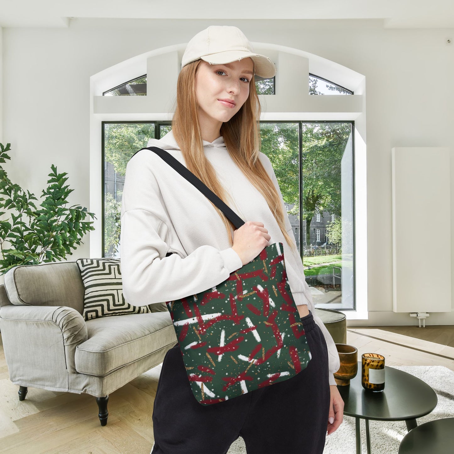 Holiday Brushstrokes Canvas Tote Bag