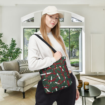 Holiday Brushstrokes Canvas Tote Bag
