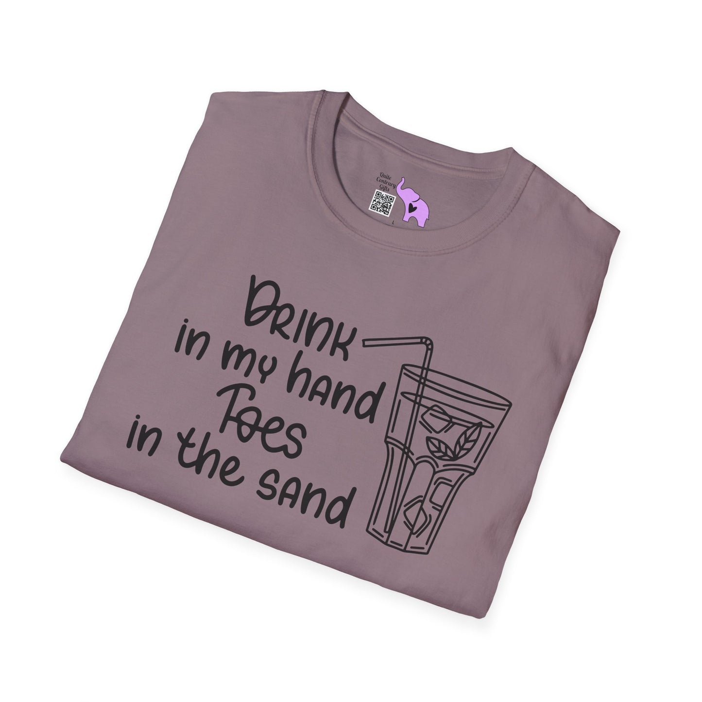Drink In My Hand Toes In The Sand Adult T-shirt