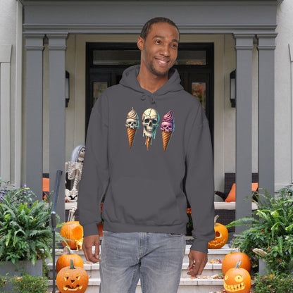 Ice Cream Cone Skull Heavy Blend™ Hooded Sweatshirt