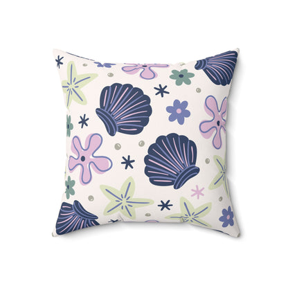 Shellflower Cove Throw Pillow
