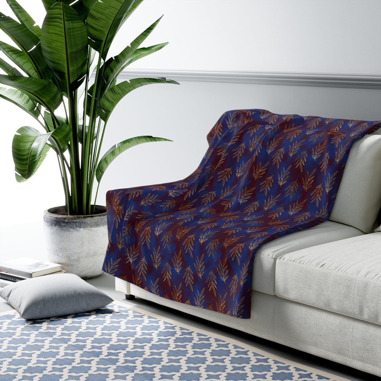 Midnight Gilded Leaves Basic Bedding Set