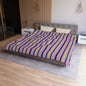 Midnight Pop Stripes Microfiber Duvet Cover