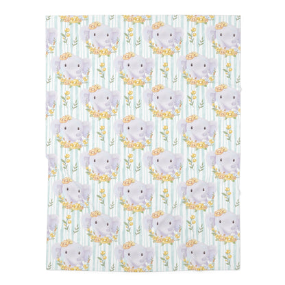 Elephant in Bloom Swaddle Blanket