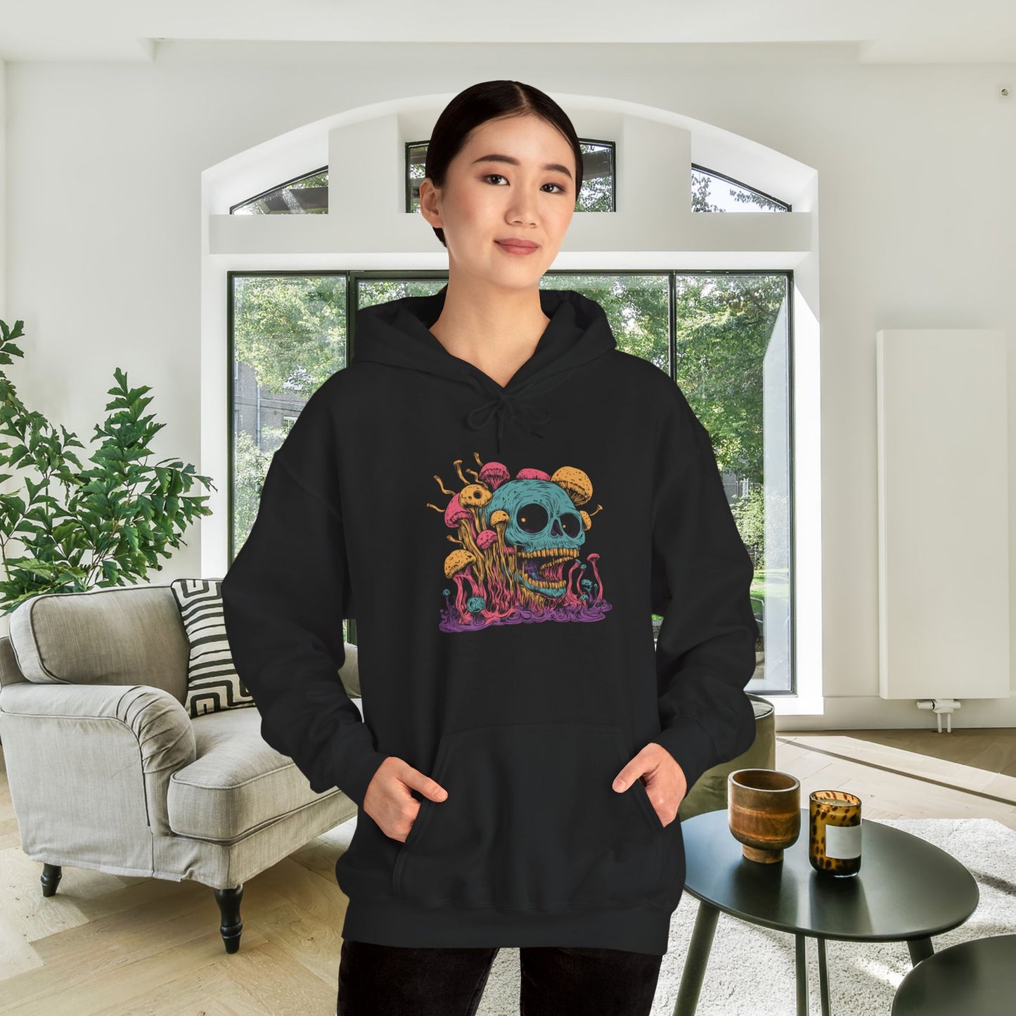 Creepy Mushroom Skull Heavy Blend™ Hooded Sweatshirt