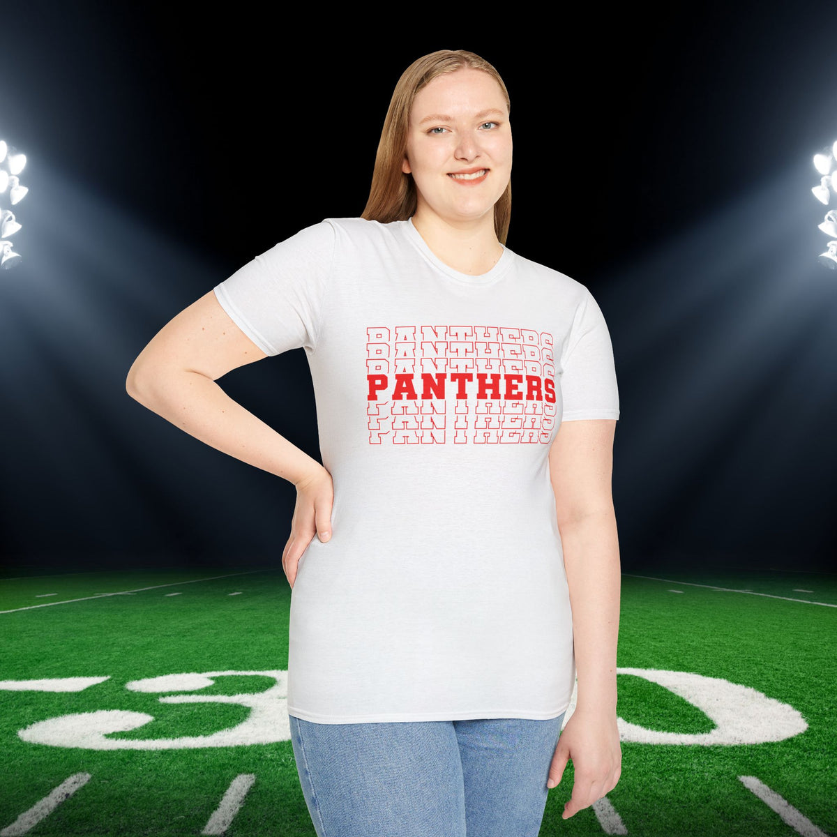 Panthers (Stacked) Adult T-shirt