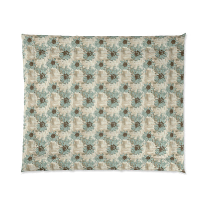 Rustic Teal Daisy Basic Bedding Set