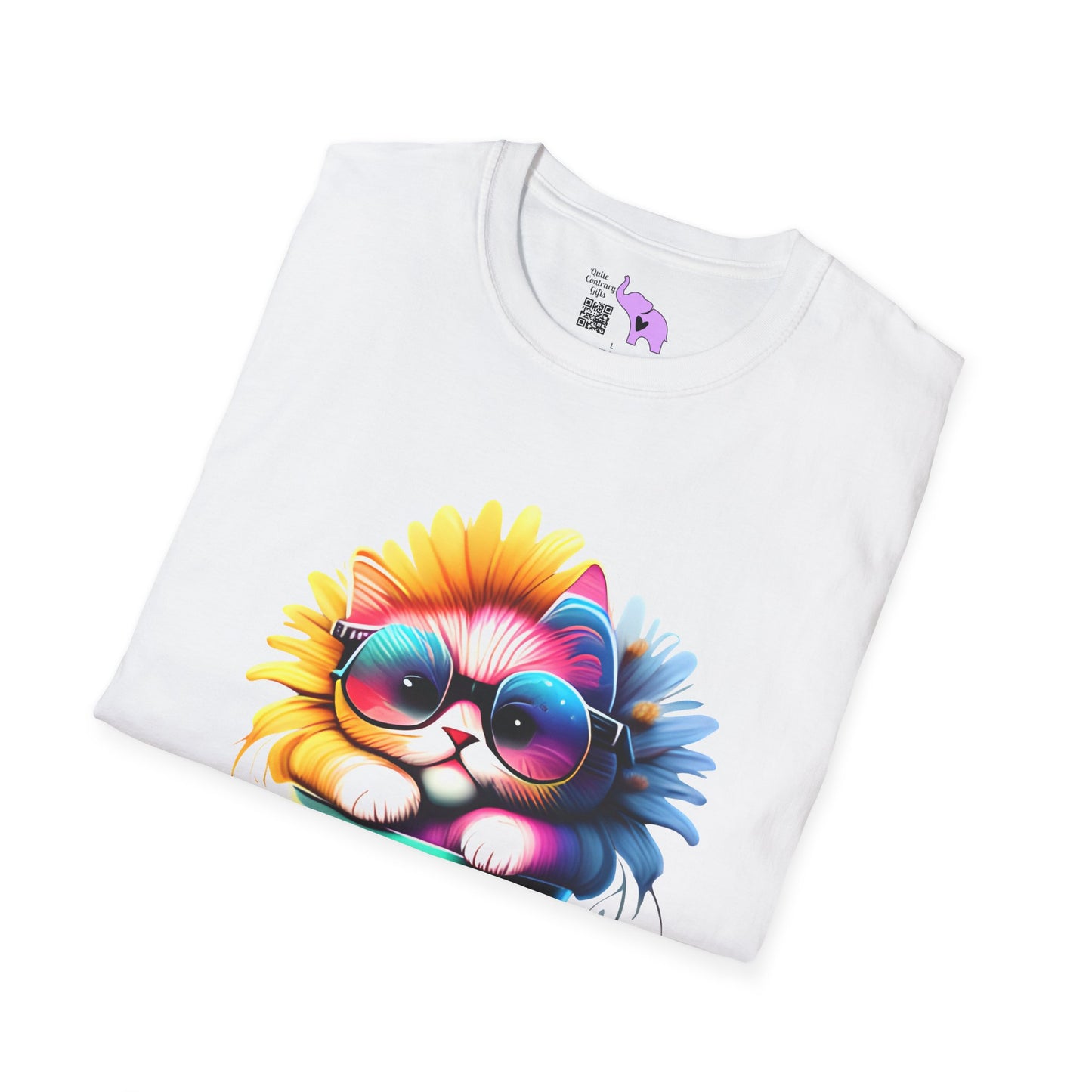 Cool Sunflower Kitten 2 Adult T-shirt
