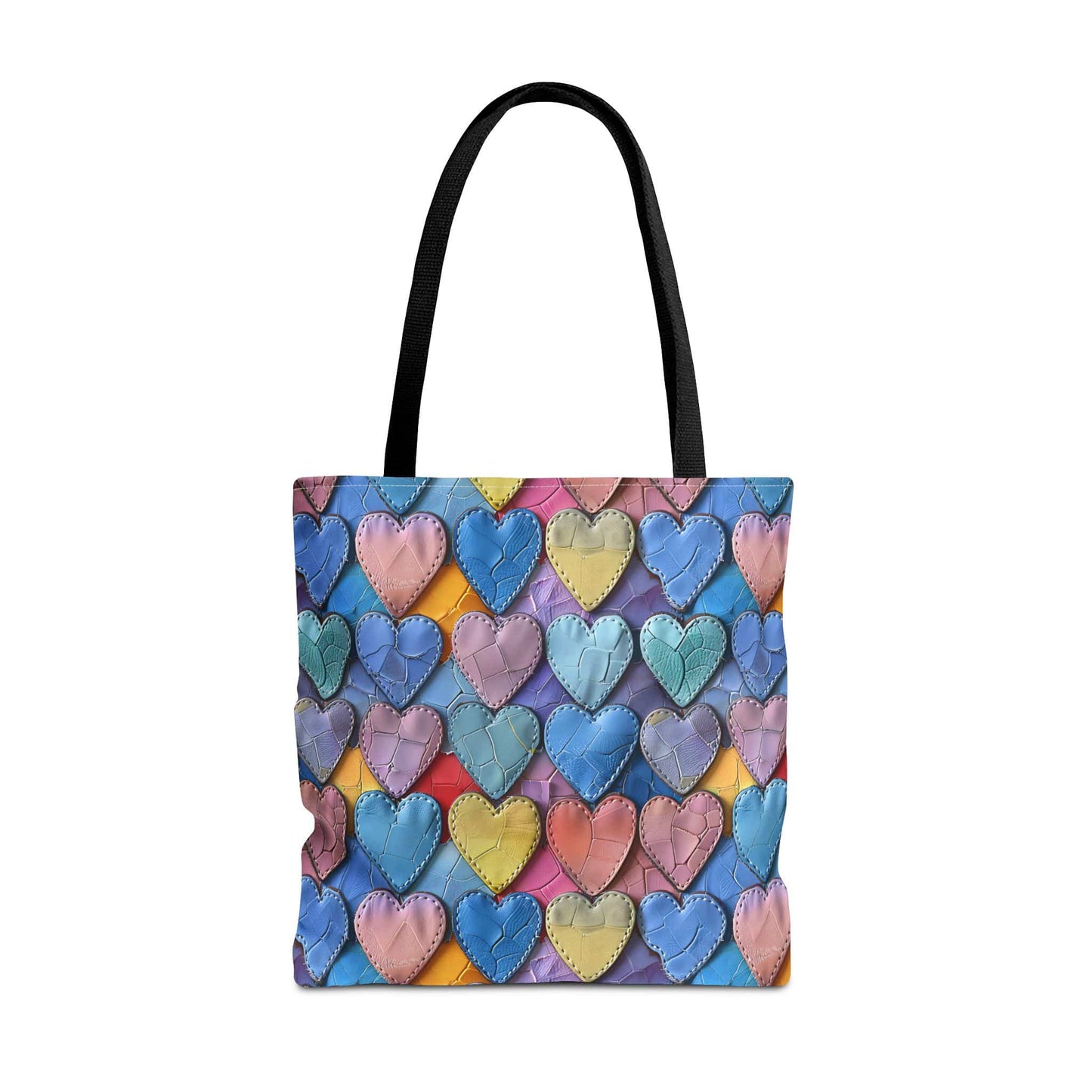 Color Pop Leather Hearts Canvas Tote Bag