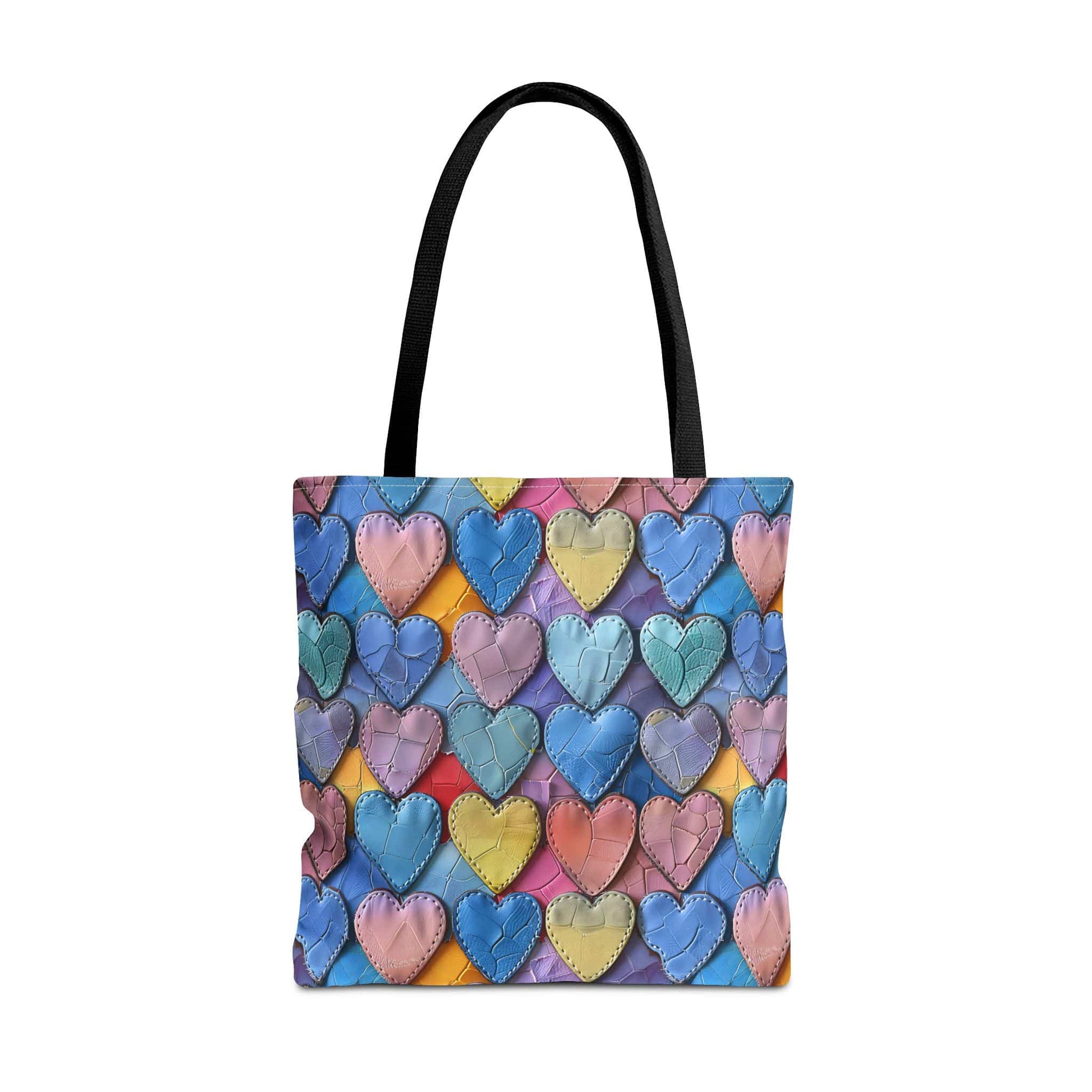 Color Pop Leather Hearts Canvas Tote Bag
