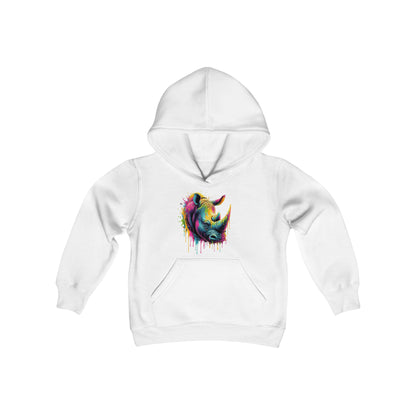 Colorful Rhino Youth Hoodie