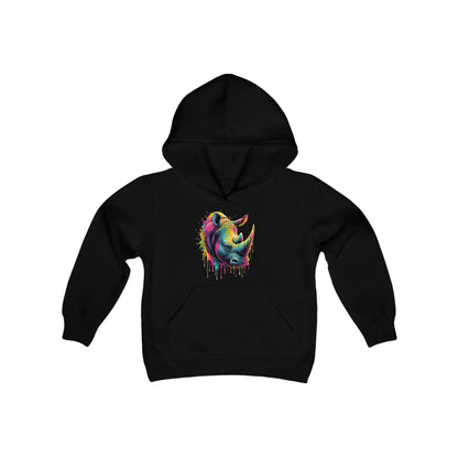 Colorful Rhino Youth Hoodie