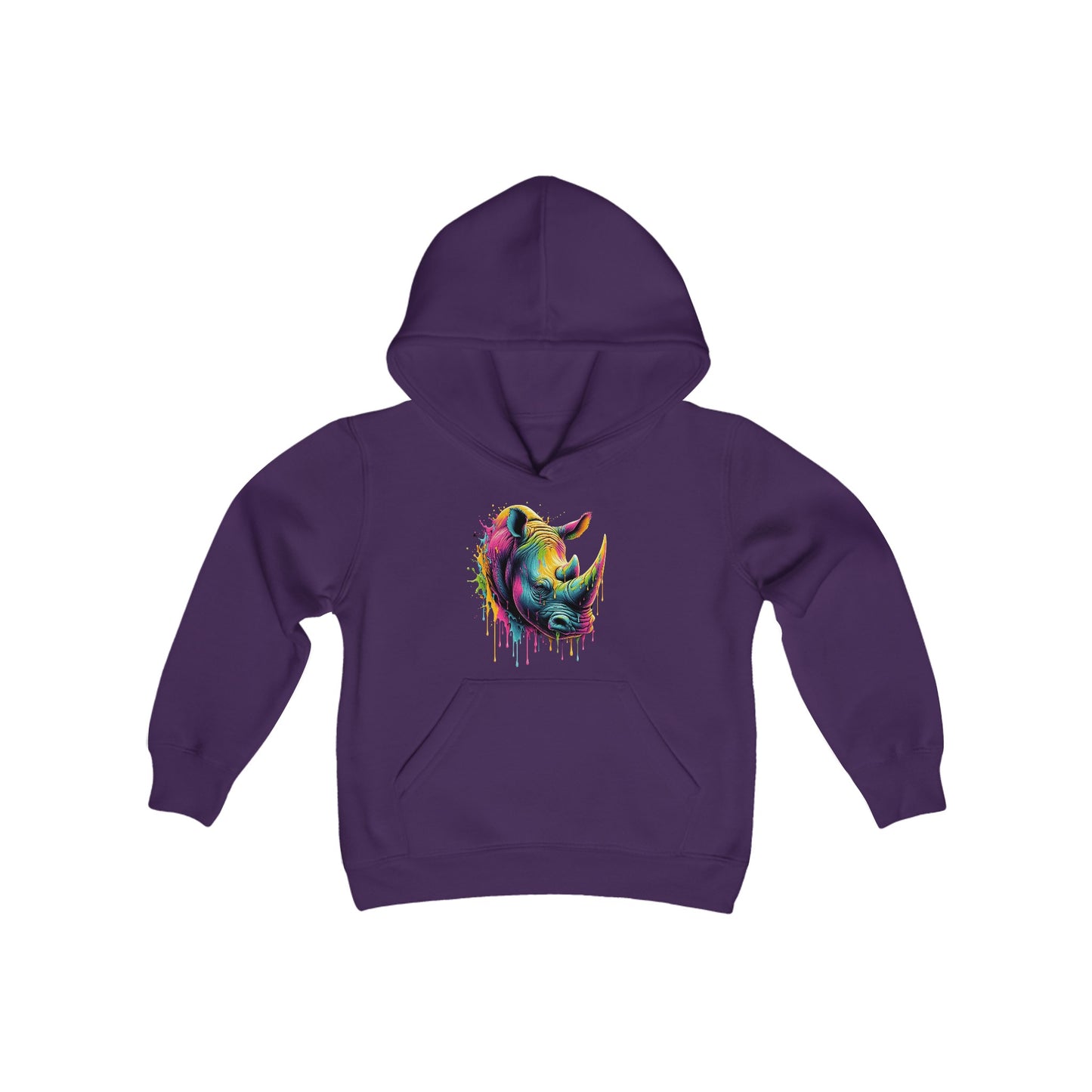 Colorful Rhino Youth Hoodie