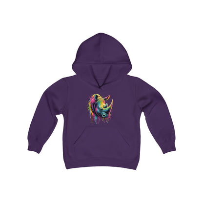 Colorful Rhino Youth Hoodie