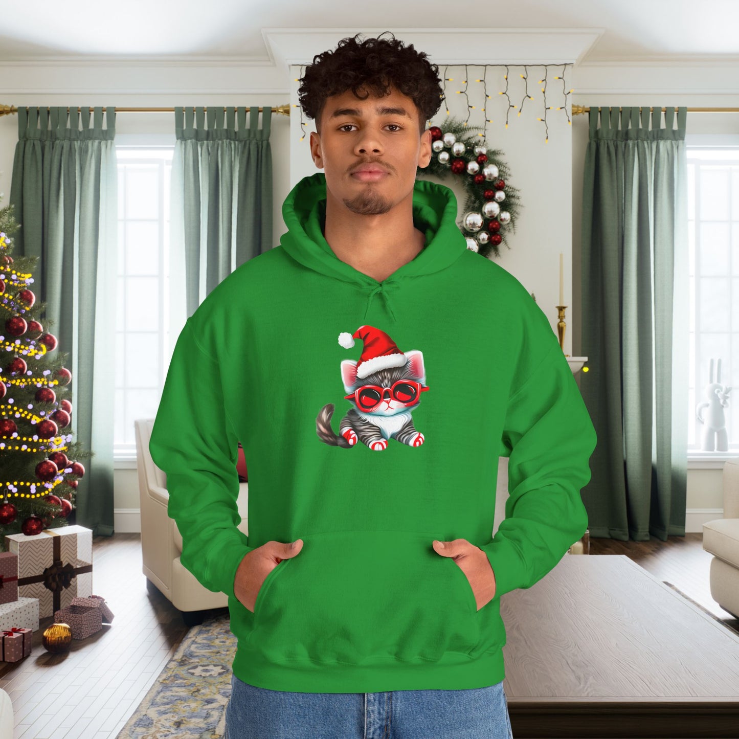 Santa Kitten Heavy Blend™ Hooded Sweatshirt