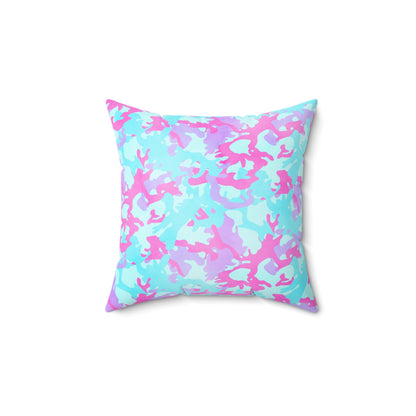 Cotton Candy Camo Throw Pillow