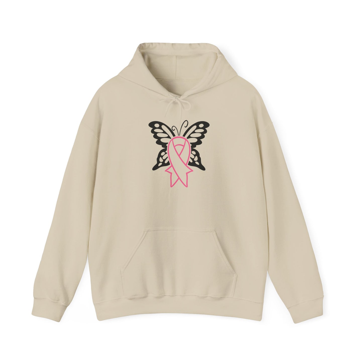 Butterfly Pink Support Ribbon Adult Heavy Blend™ Hoodie