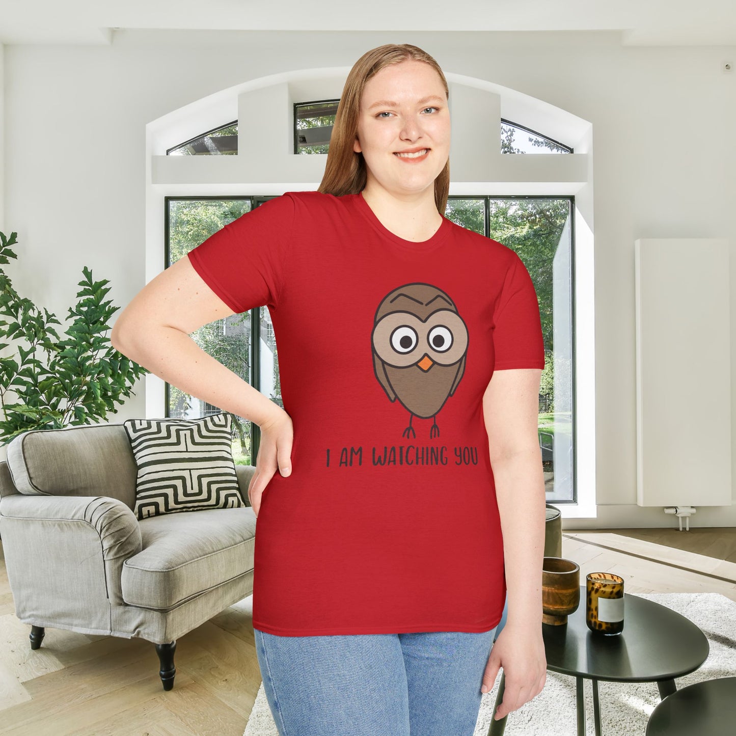 I Am Watching You (Owl) Adult T-shirt