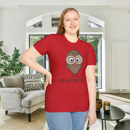 I Am Watching You (Owl) Adult T-shirt