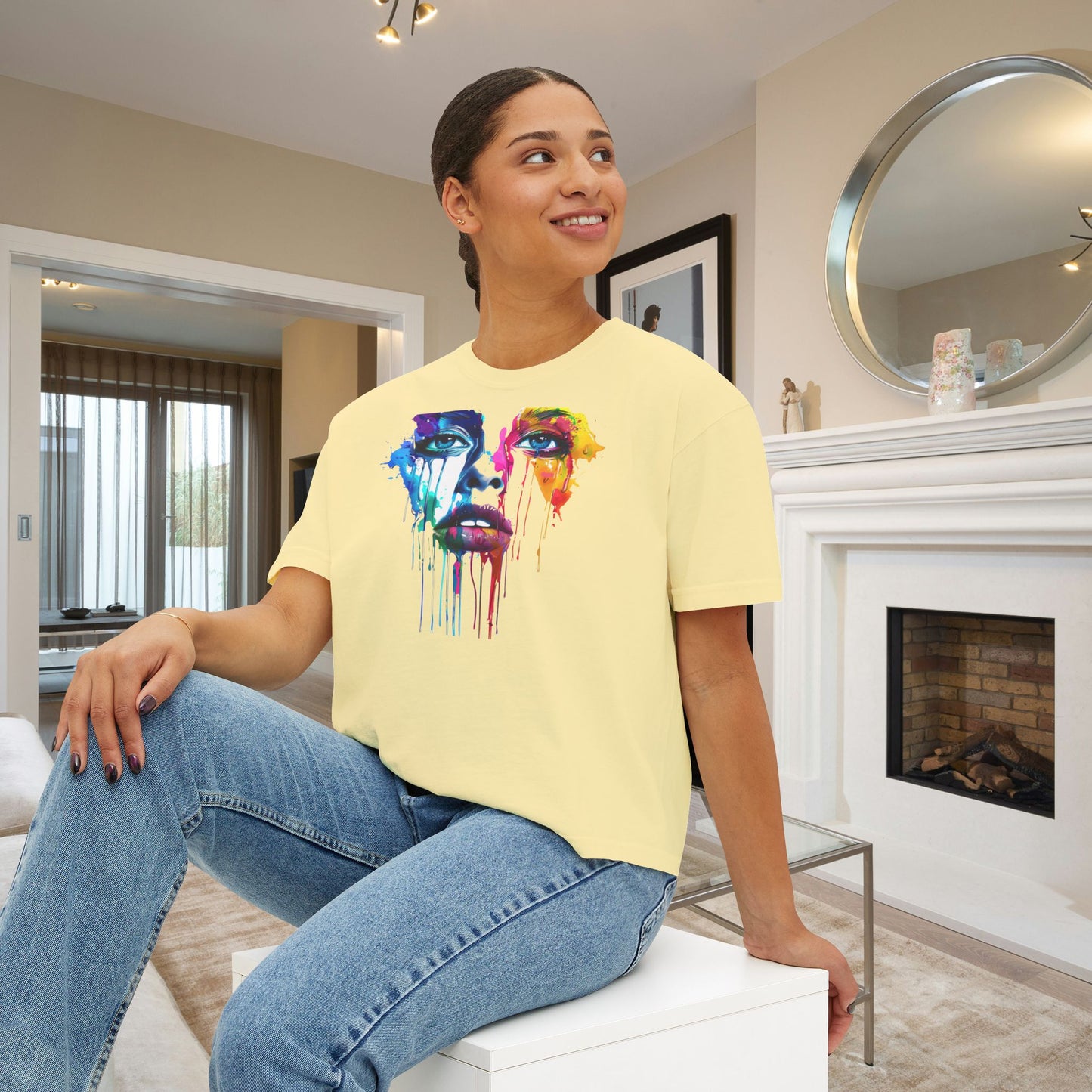 Colorful Face Women's Boxy Tee