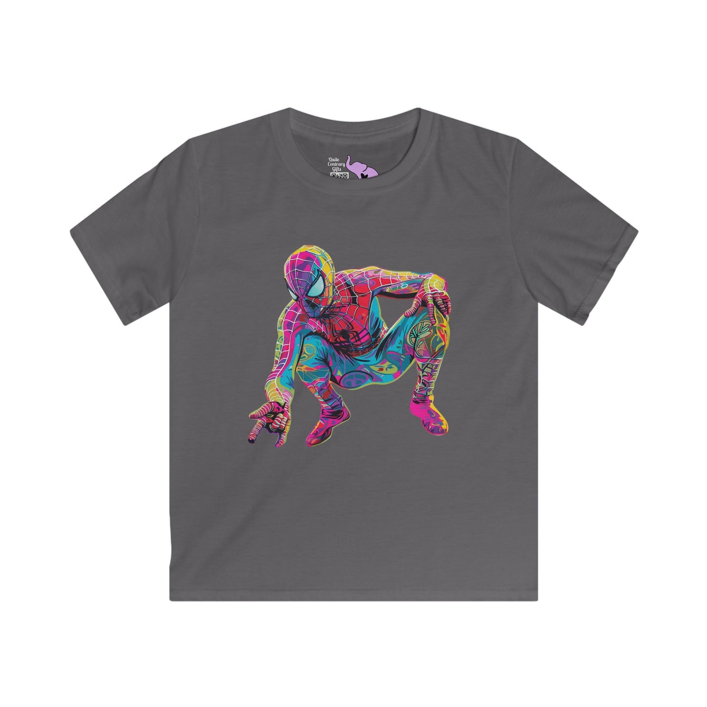 Colorful Spiderman Youth Softstyle Tee