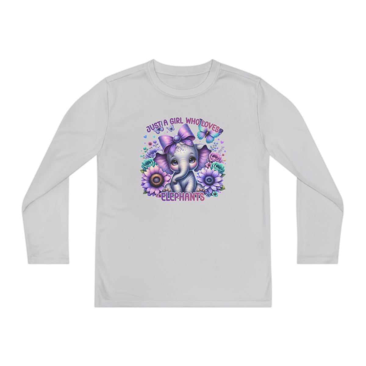 Just A Girl Who Loves Elephants Youth Long Sleeve Tee