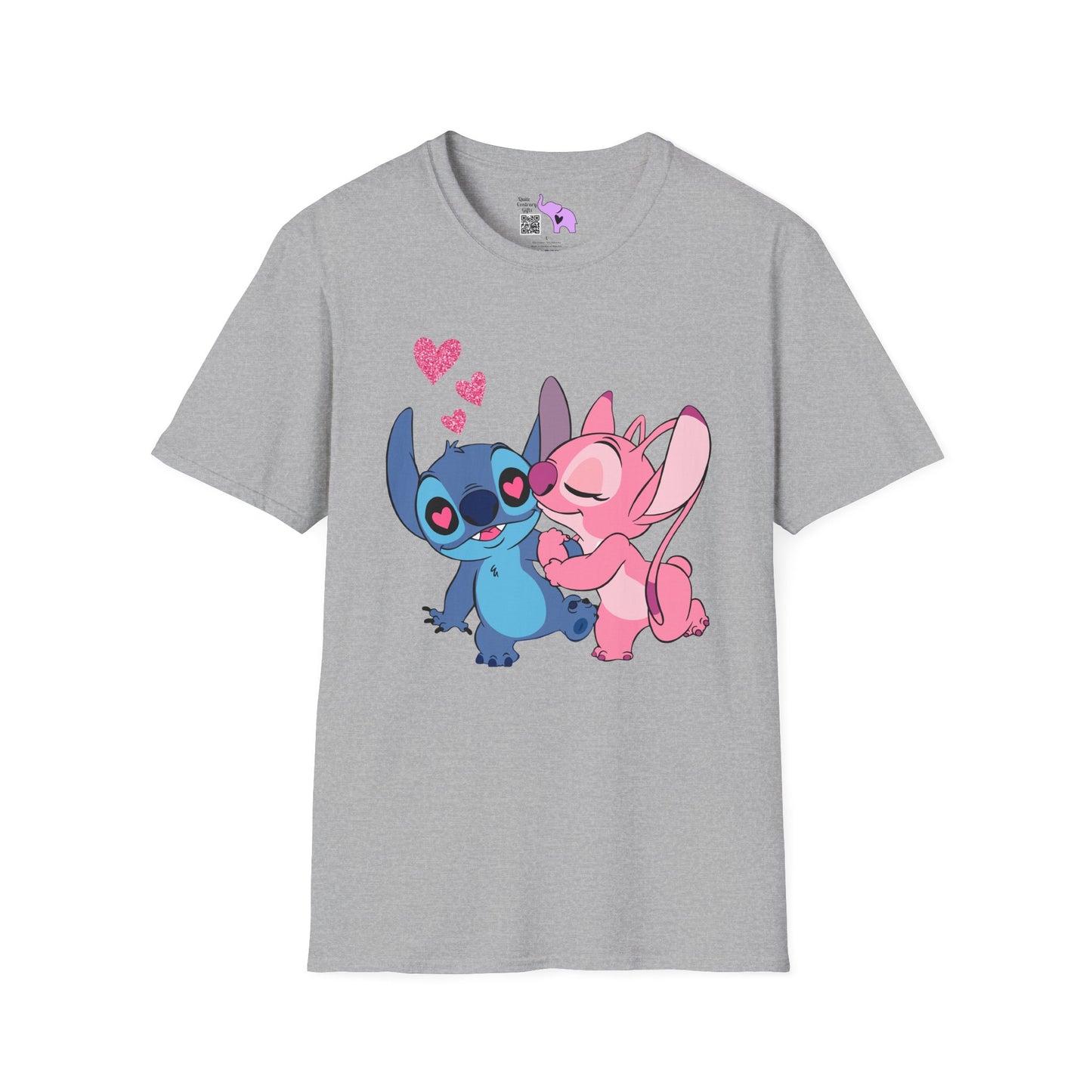 Valentine Stitch Kisses Adult Unisex Tshirt