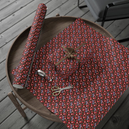 Busy Candy Cane/Christmas Tree Custom Name Wrapping Paper (Ray)