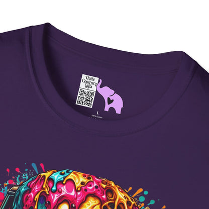 Colorful Skull & Car Adult T-shirt