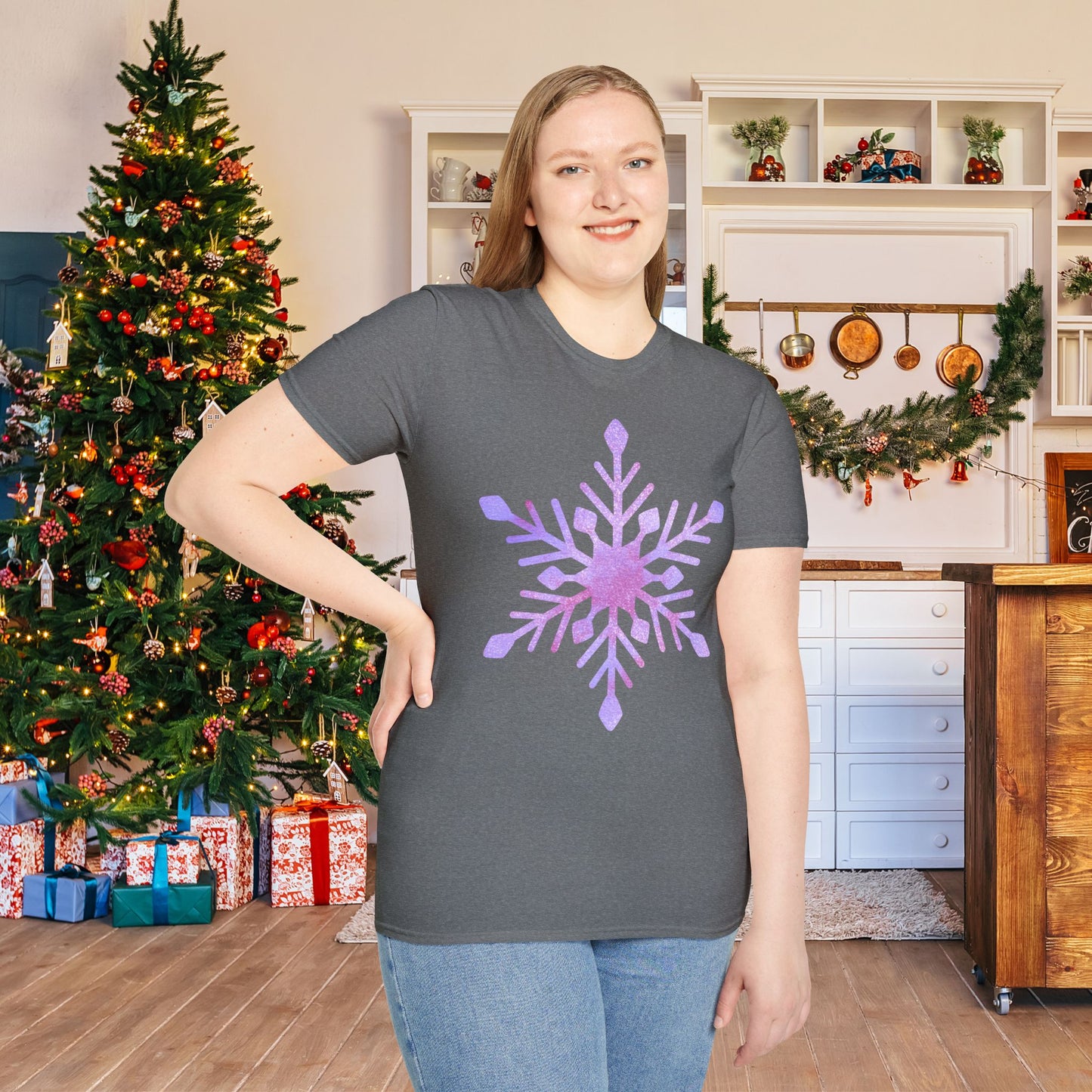 Large Snowflake Adult T-shirt