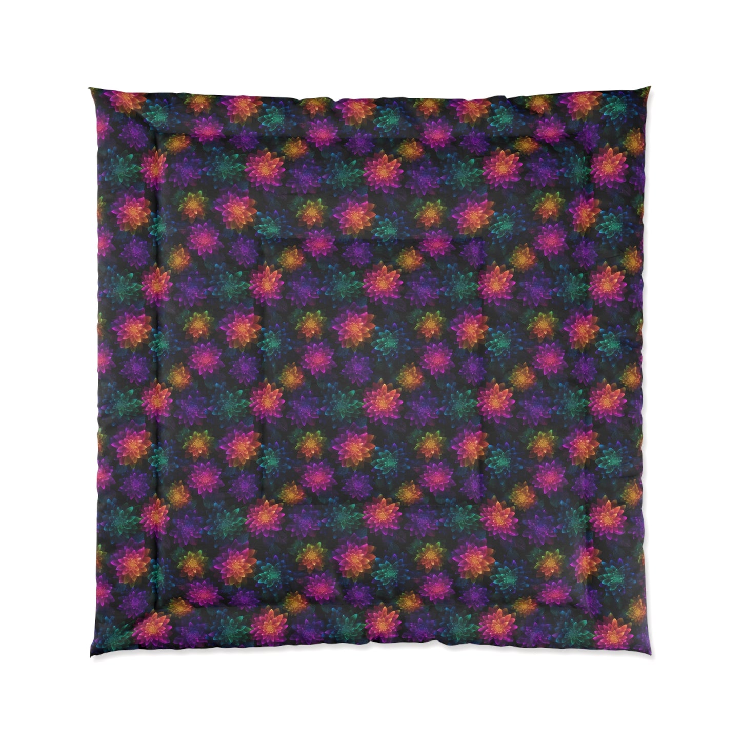 Neon Lotus Blooms Basic Bedding Set