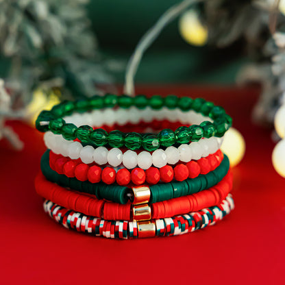 Christmas Polymer Clay Colorful Bracelet Sets